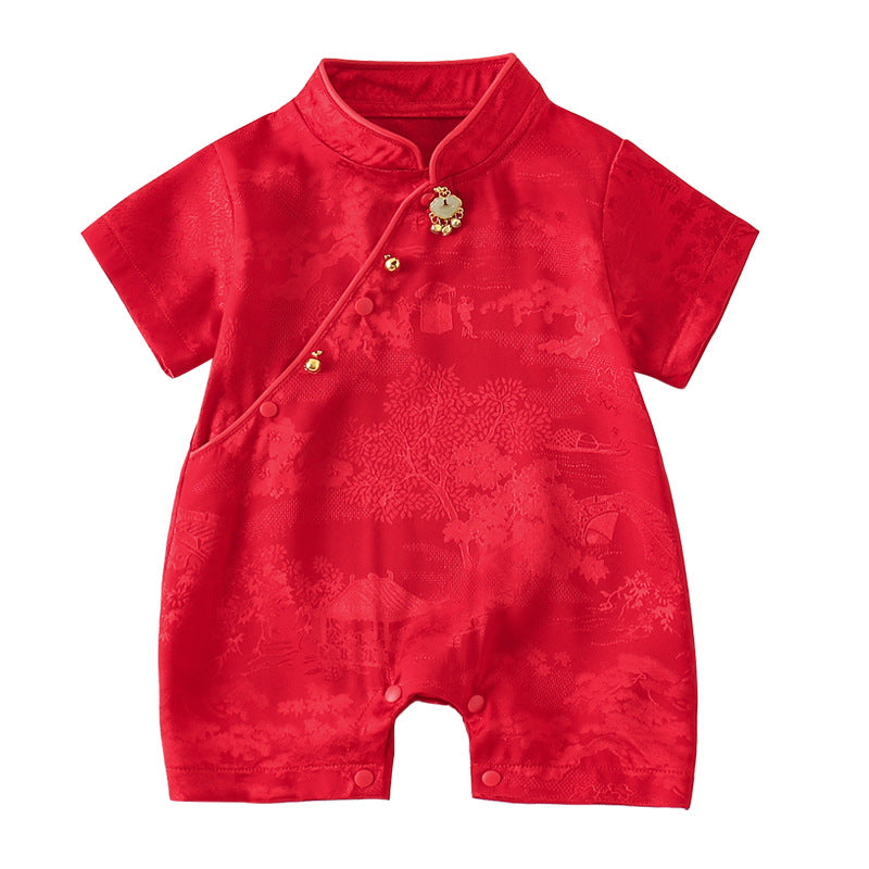 Children's Jumpsuit Full Moon Chinese Style Hundred Days Jumpsuit, Climbing Suit