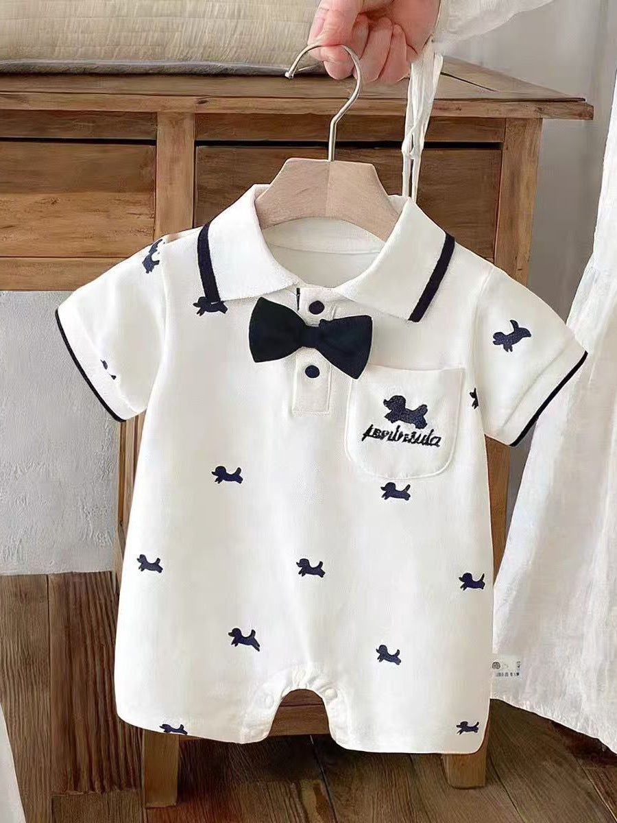 Rompers Jumpsuit Clothes Thin Boy Gentleman Year Old One Month Jumpsuit, Climbing Suit