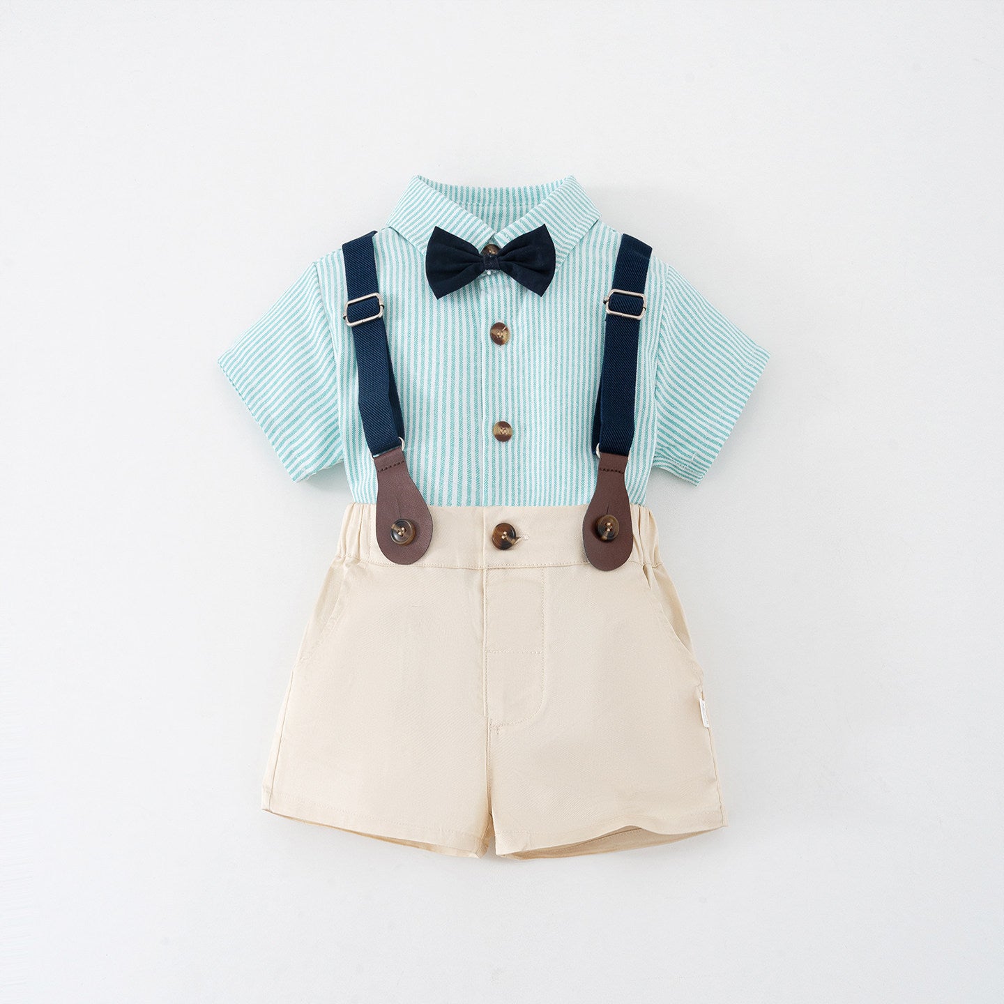 Children's Korean Style Little Master Overalls Dress Short Sleeve Children's Suit