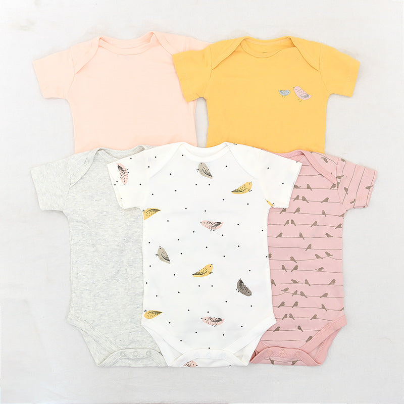 Class Jumpsuit Pure Cotton Summer Short-sleeved Clothes Born Thin Jumpsuit, Climbing Suit