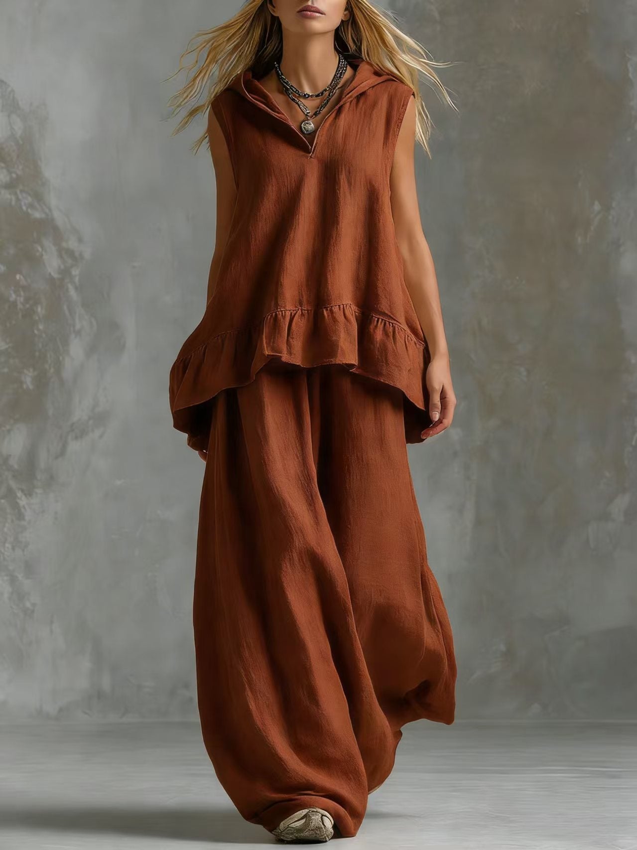 Women's Summer Solid Color Irregular Loose Fashion Casual Suit