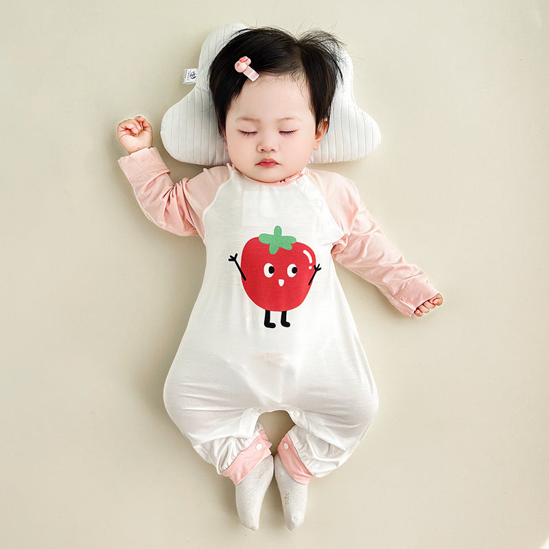 Conditioning Clothes Born Modal Breathable Long Sleeves Pajamas Jumpsuit, Climbing Suit