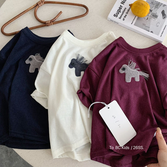 Children's Summer Korean Three-dimensional Pony Fashionable Clothing Class Children's T-shirt
