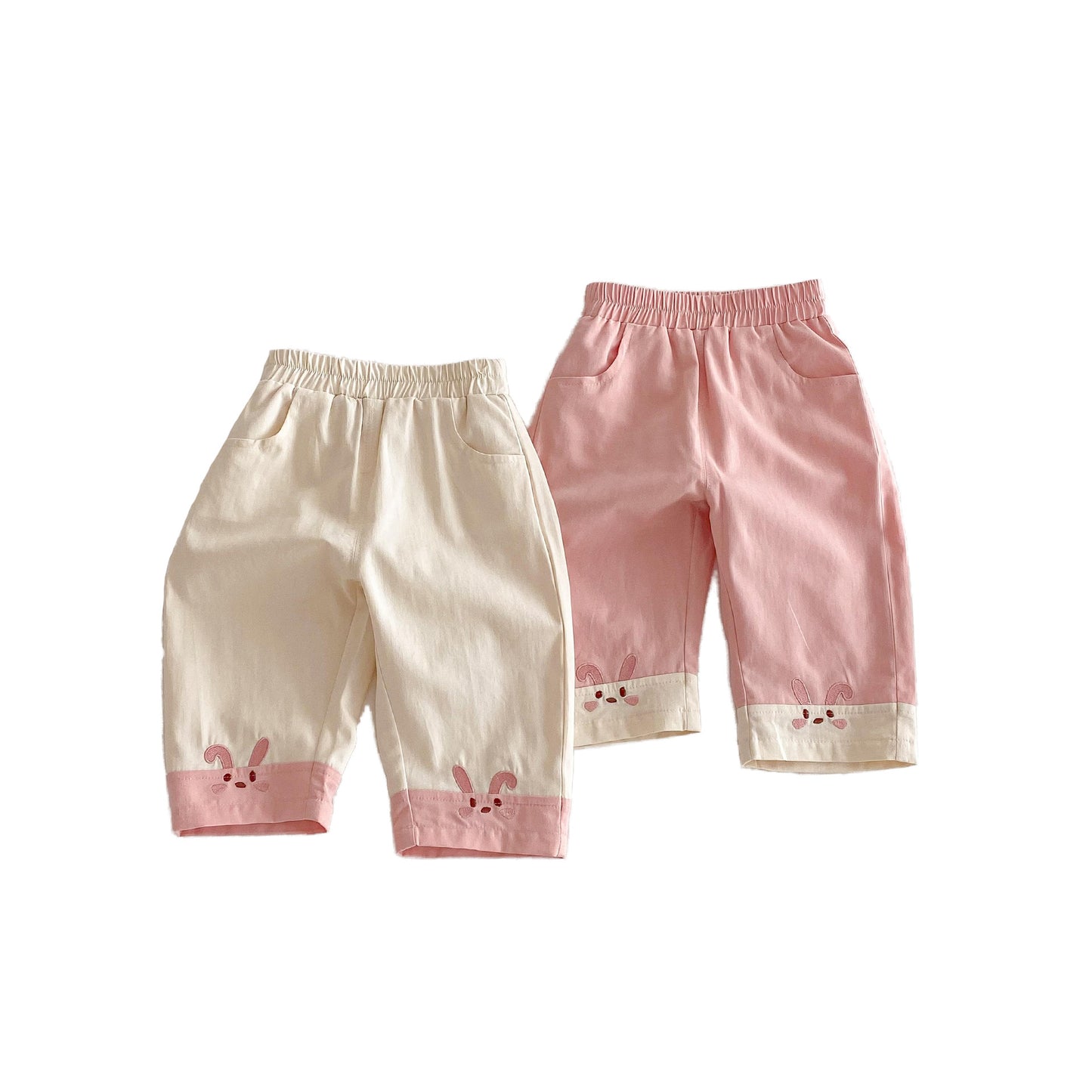 Children's Bunny Summer Korean Stitching Embroidered Thin Children's Pants