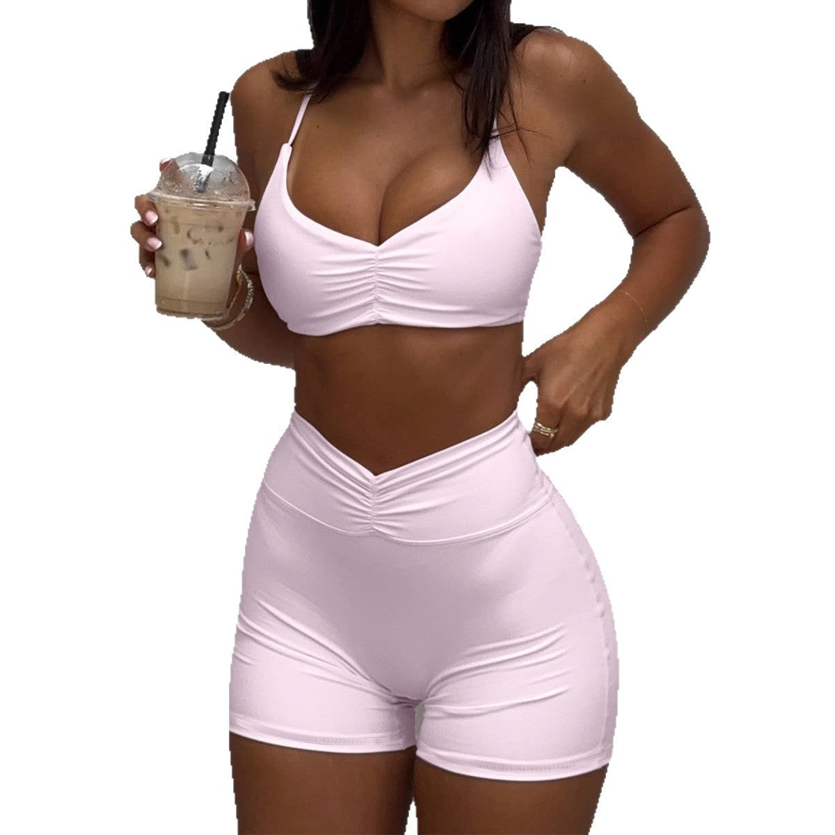 Women's Sports Yoga Style Halter Tube Summer Fashion Casual Suit