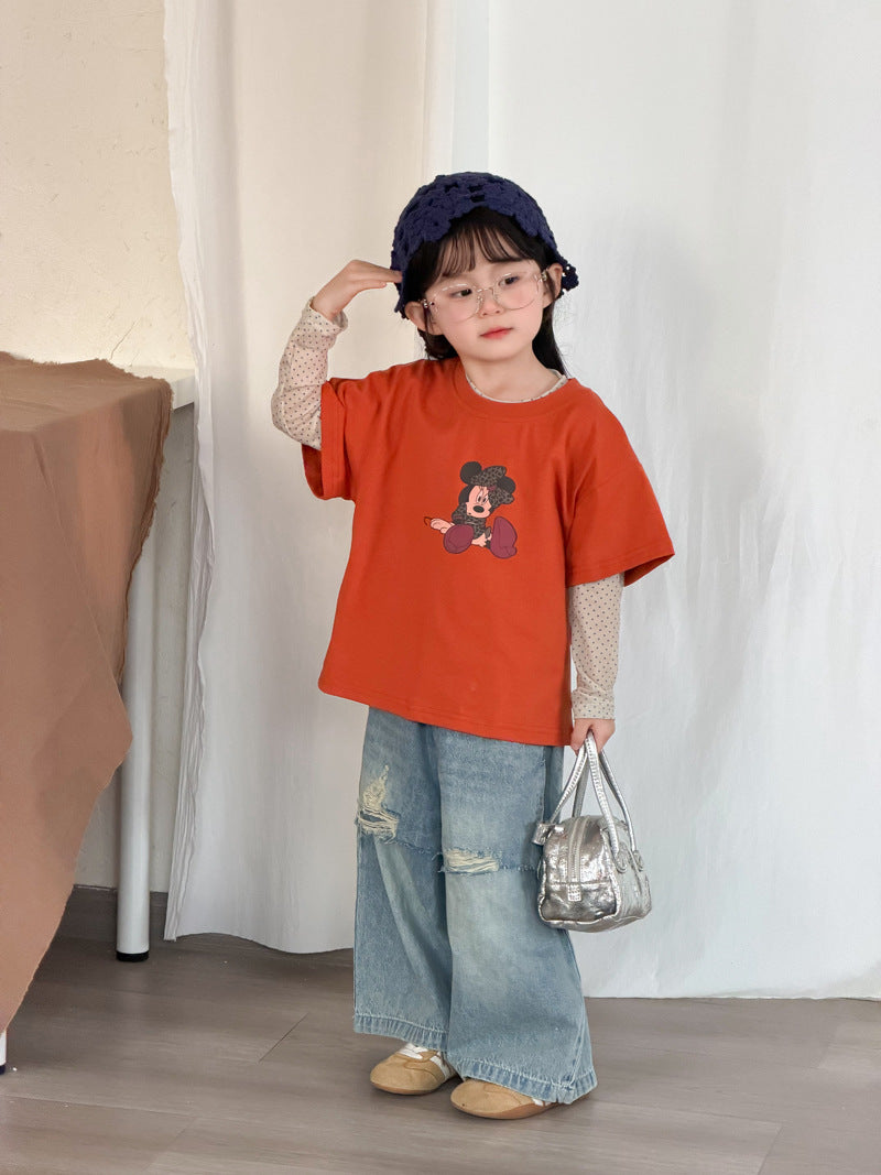 Children's Boys Cute Top Polka Dot Real Two Children's T-shirt