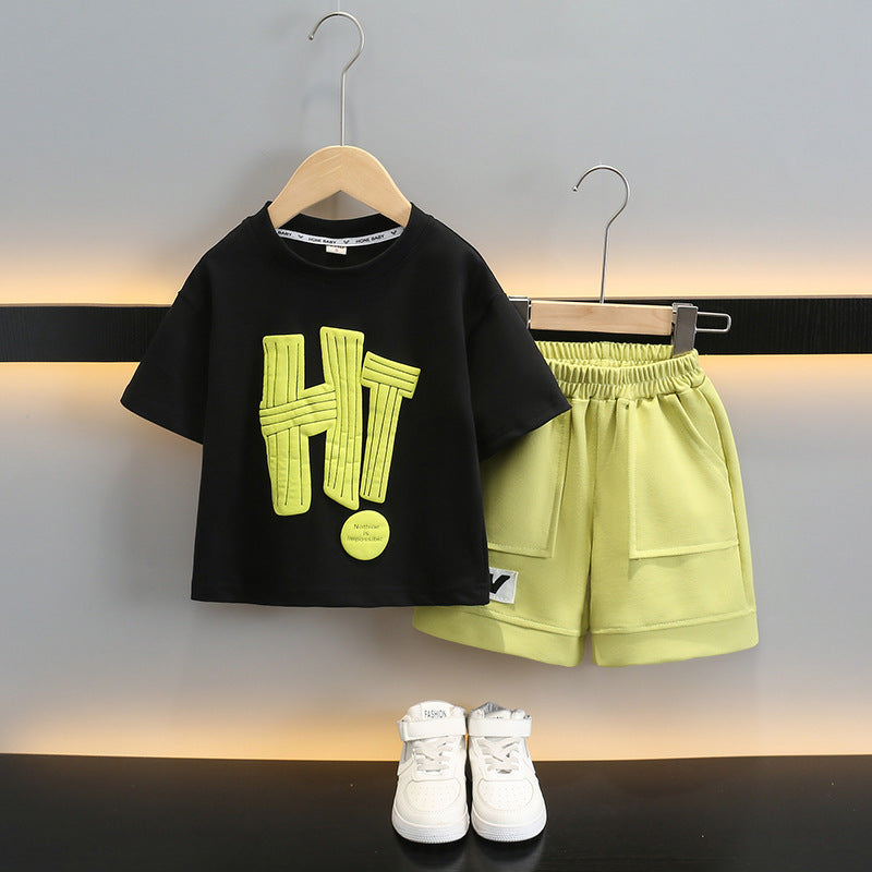 Children's Boys Summer Year Clothes Ruffle Handsome Children's Suit