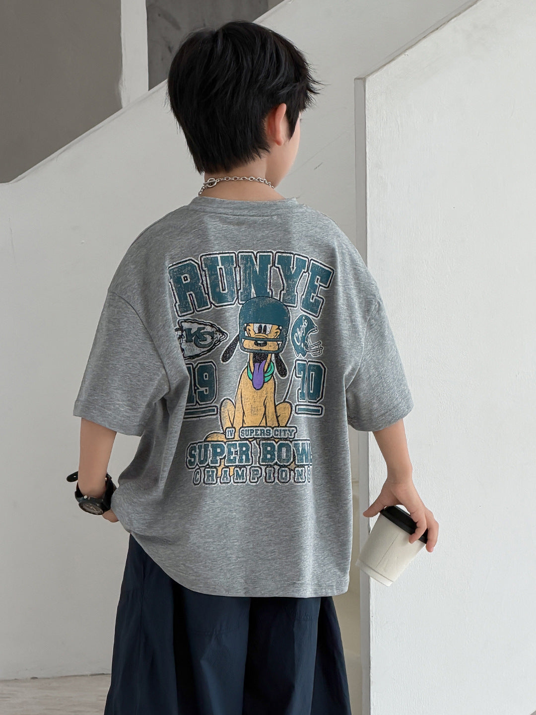 Boy's Short-sleeved Summer Wear Loose Top Boy Half Children's T-shirt
