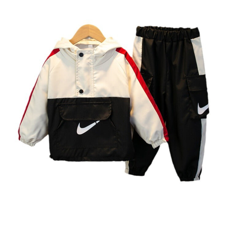 Children's Hook Clothes Handsome Sports Shell Jacket Two-piece Middle Children's Suit