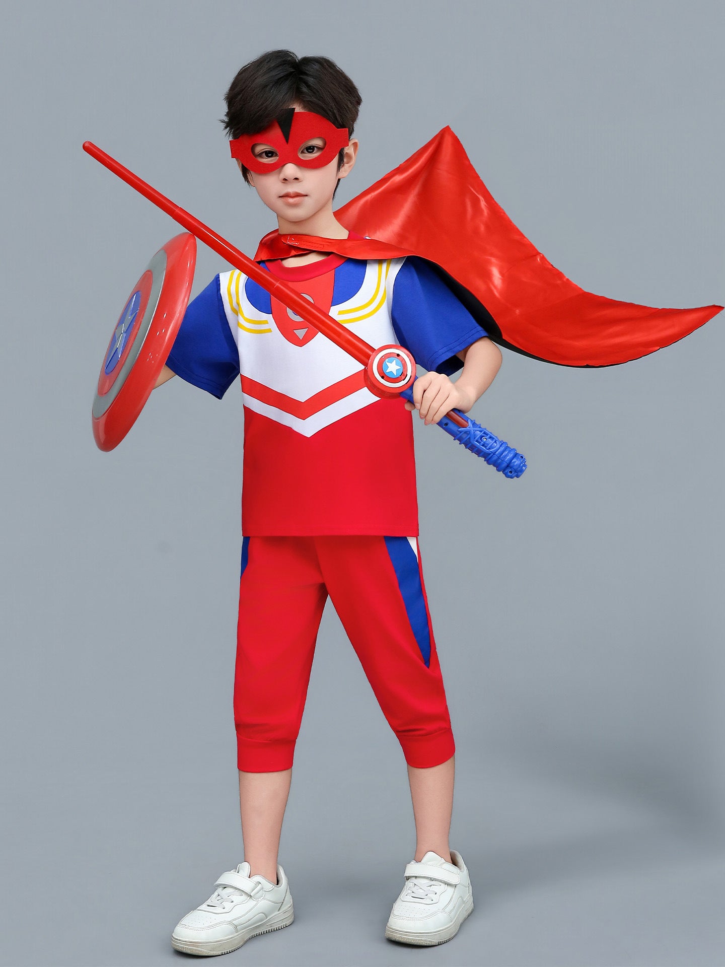 Children's Short-sleeved Cropped Pants Cloak Role-playing Stage Children's Suit