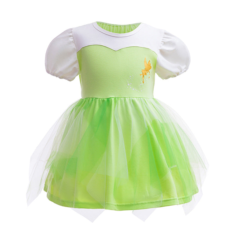 Children's Single Ice Princess Cotton Thin Short-sleeved Children's Dress