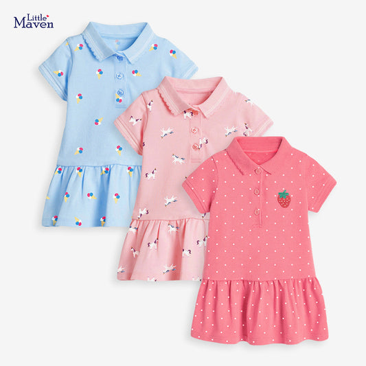 Children's Skirt Summer Short Sleeve Clothing Knitted Children's Dress