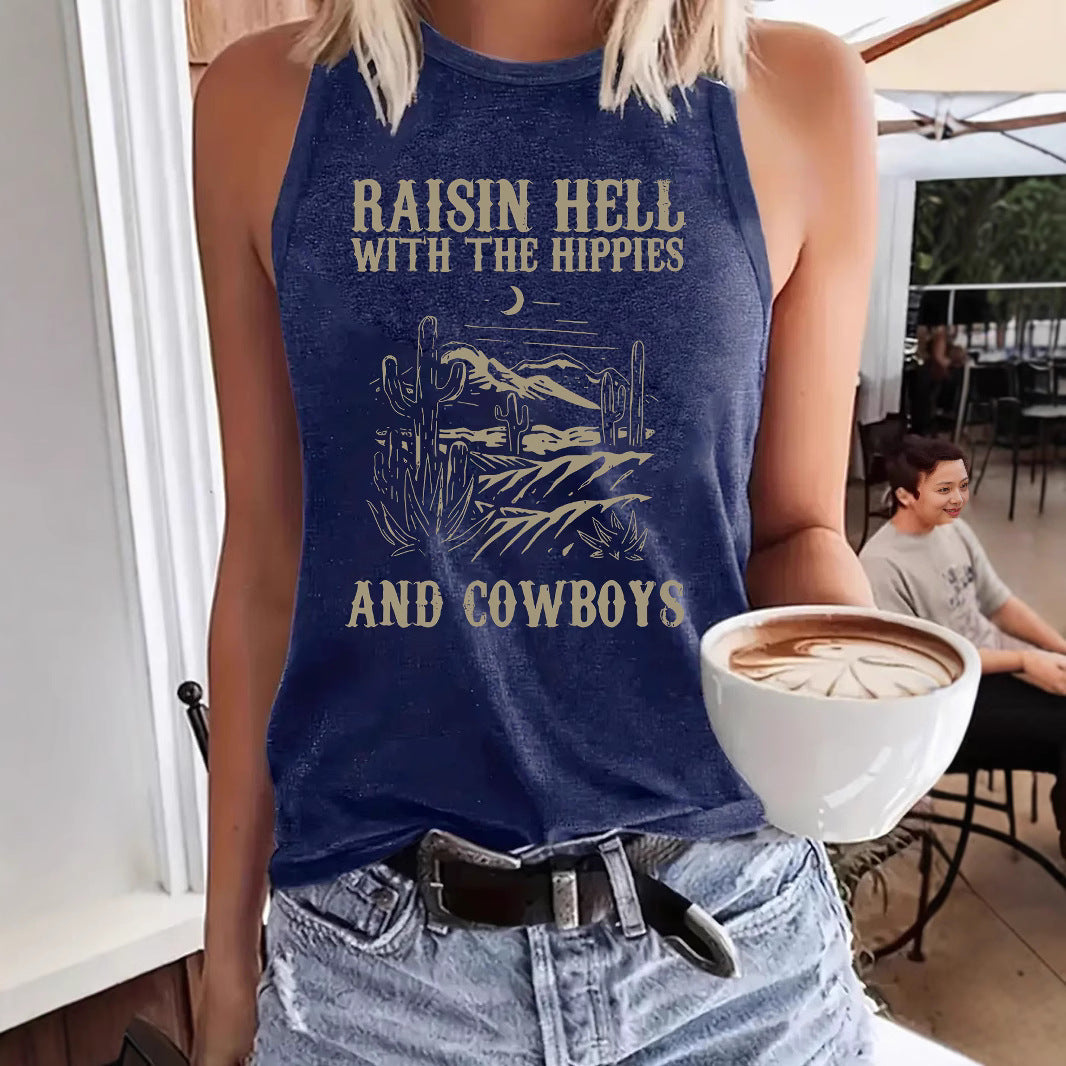 Women's Fashion Trend Loose Sleeveless Western Denim Small Vest/suspenders/tube Top