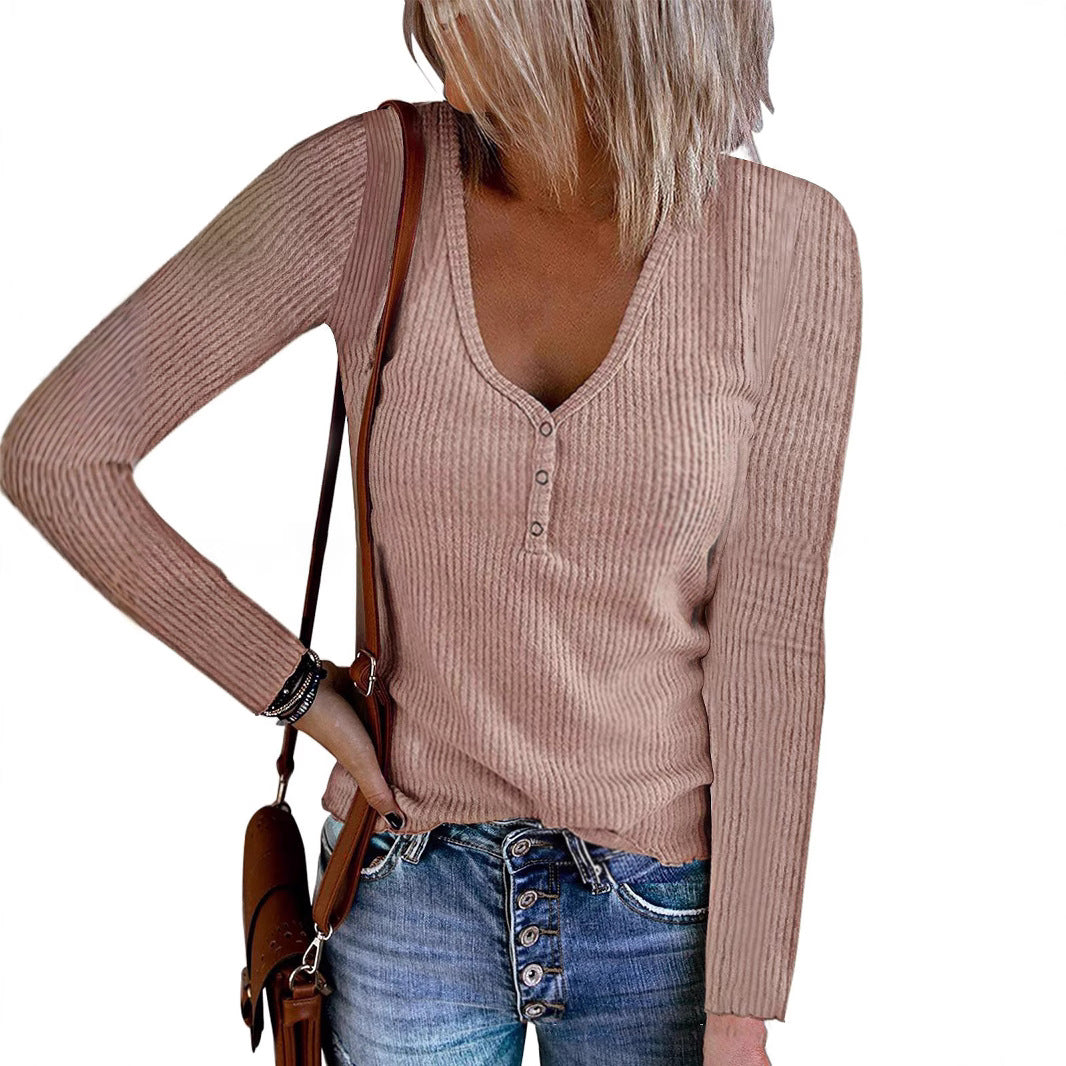 Women's Autumn Button Solid Color Long Sleeve Small Vest/suspenders/tube Top