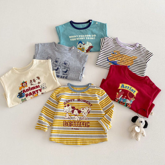 Children's Cartoon Spring Fashion Printed Korean Style Fashionable Children's T-shirt