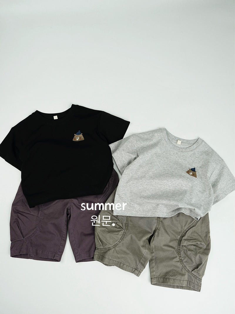 Children's Short Sleeve Korean Summer Boys Cartoon Bear Cotton Children's T-shirt