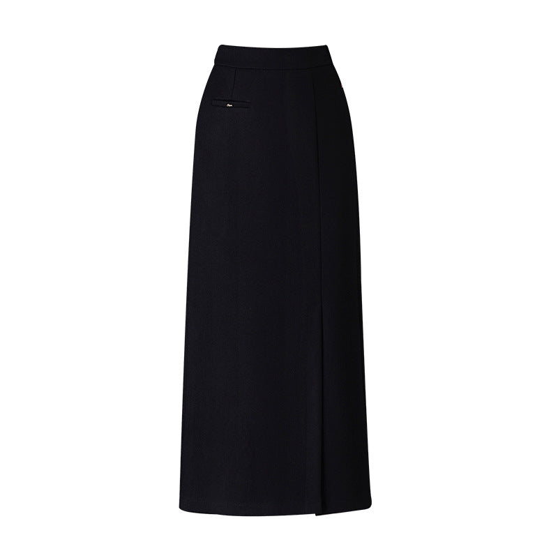 Women's High Waist Hip Mid-length Warm Straight One-step Draping Skirt