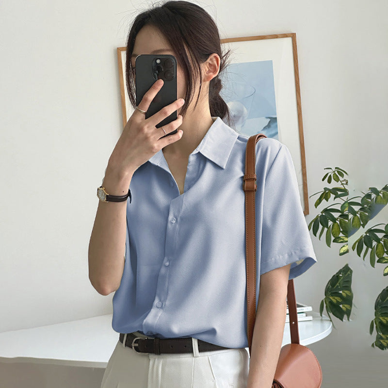 Women's Loose Sleeve Shirt Summer Thin Chiffon Quick Blouse