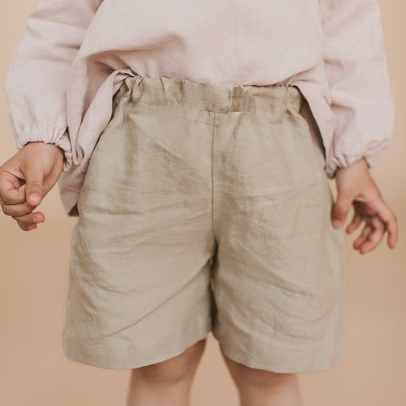 Quality Linen Shorts Summer Comfortable Clothes Elastic Waist Loose Children's Pants