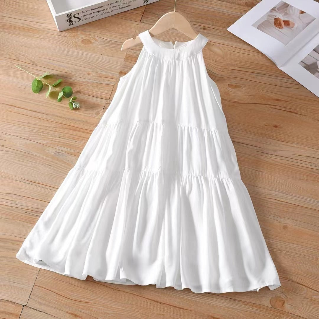Children's Ethnic Style White Body Strap Braces Children's Dress