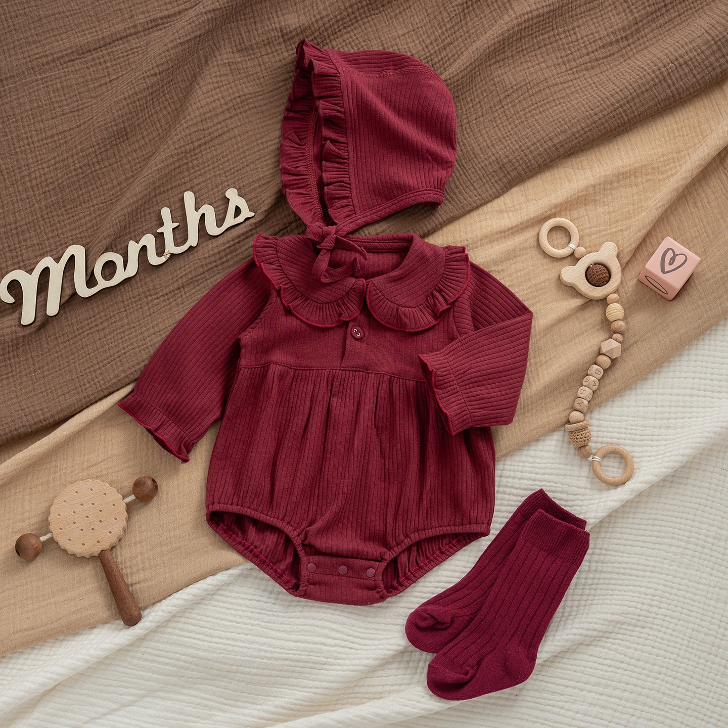 Four Jumpsuit Born Red First Month Old Days Clothes Jumpsuit, Climbing Suit