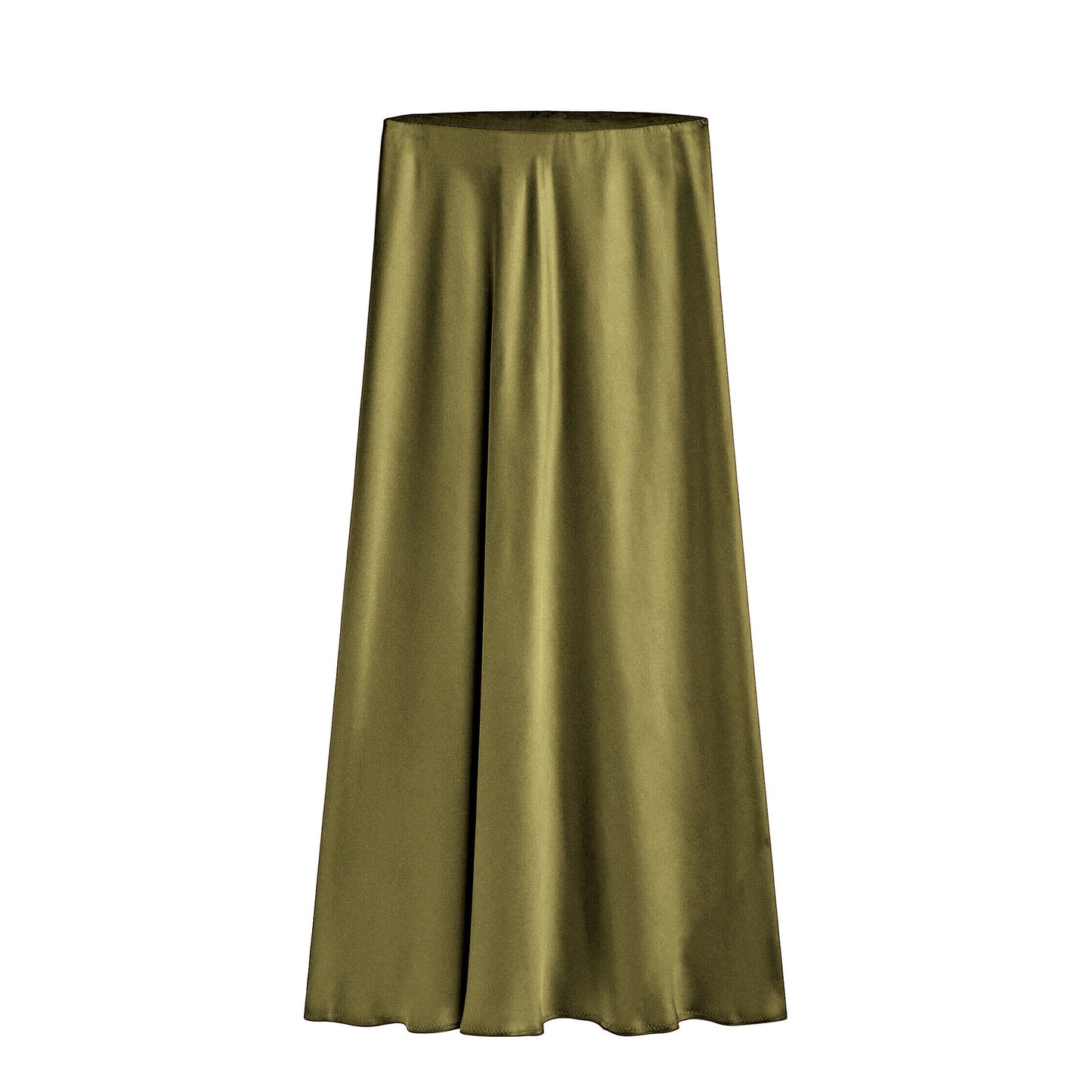 Women's Satin High Waist Elastic Quality Split Skirt