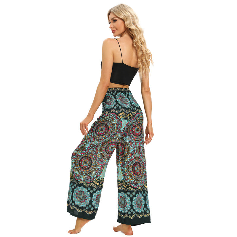 Bohemian Loose Rayon Culottes Ethnic Summer Casual Pants