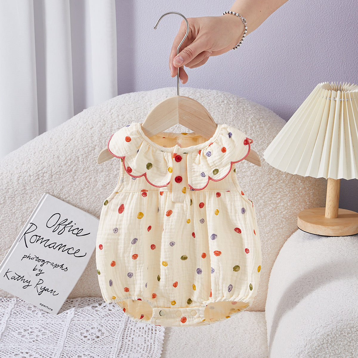 Children's Rompers Summer Clothing Sleeveless Triangle Polka Dot Born Jumpsuit, Climbing Suit