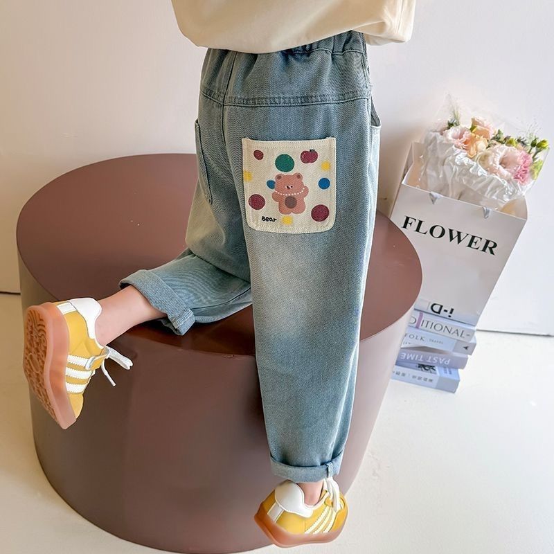 Children's Jeans Older Leisure Korean Style Medium Children's Pants