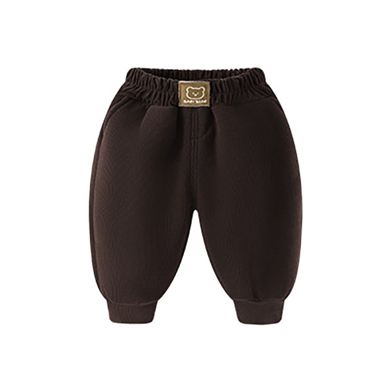 Fleece-lined Long Winter Clothes Trousers Loose Casual Children's Pants