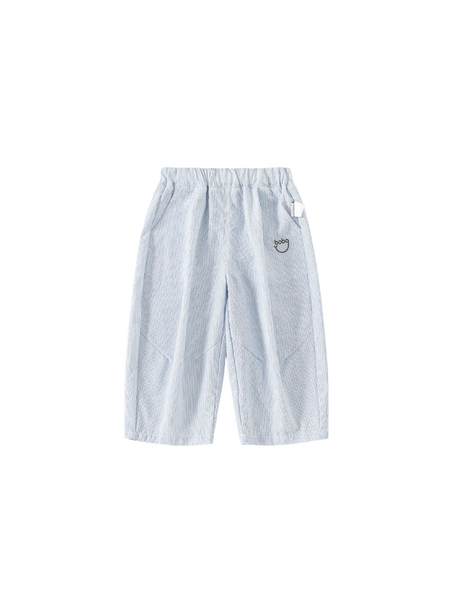 Children's Boy Summer Light Blue Stripe Thin Children's Pants
