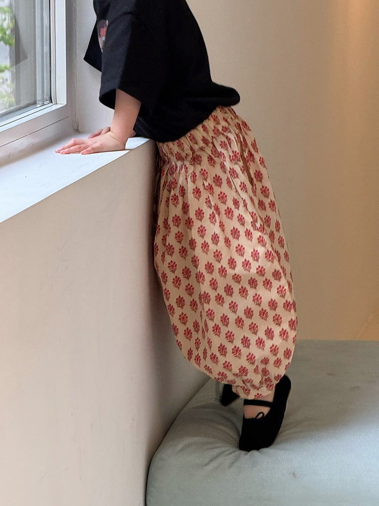 Children's Clothing Summer Korean Style Floral Bloomers Anti Mosquito Children's Pants