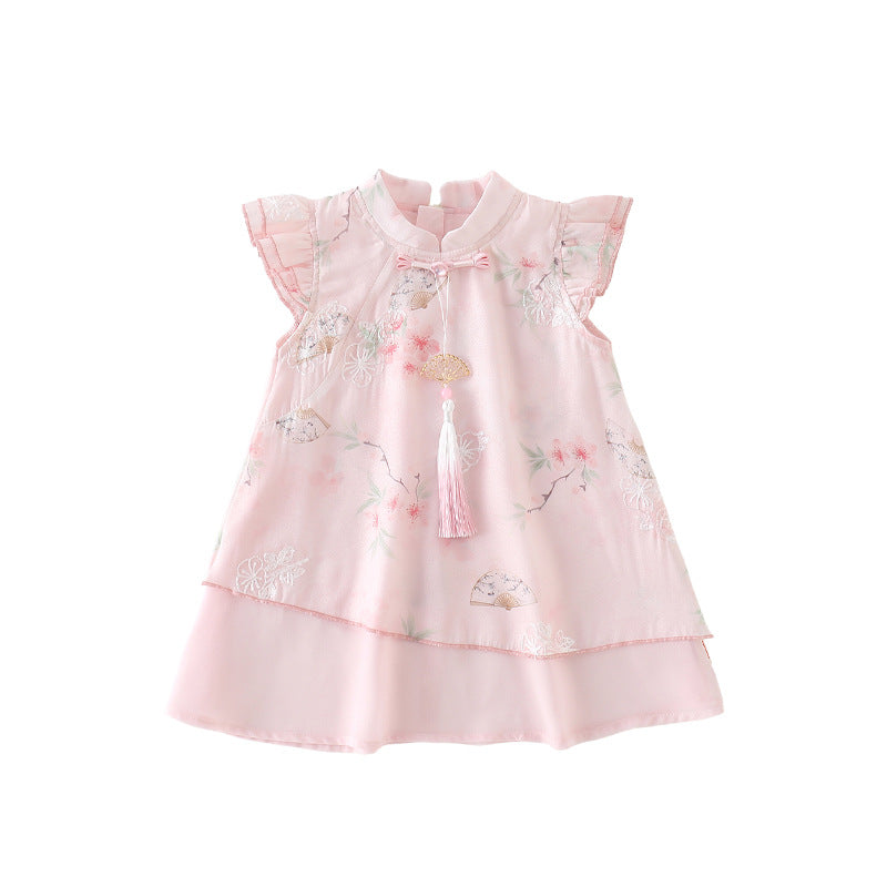 Skirt Super Pink Dress Chinese Cheongsam For Over The Jumpsuit, Climbing Suit