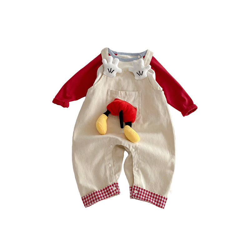 Cute Suspender Spring Three-dimensional Doll Cartoon Jumpsuit Children's Pants