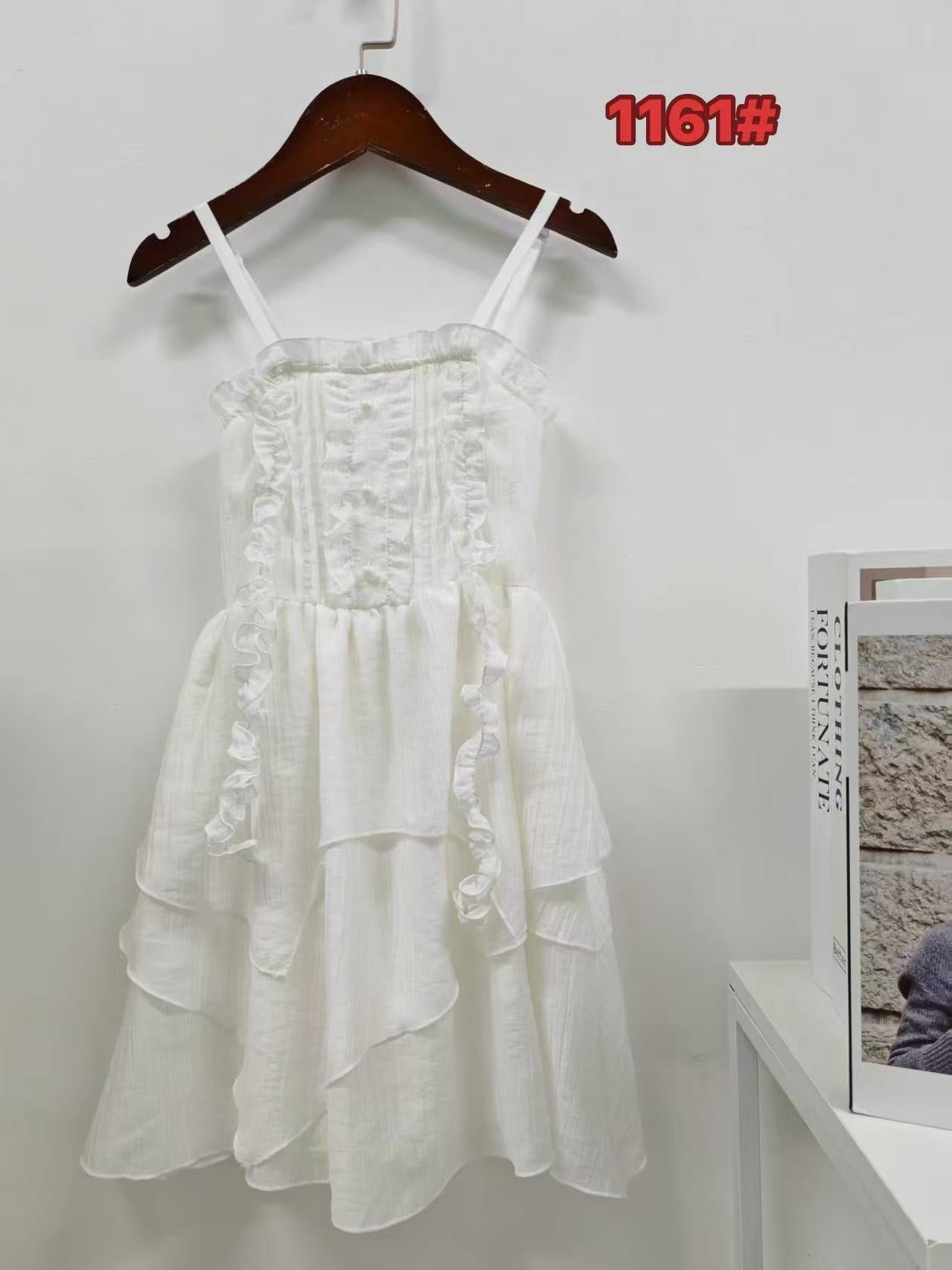 Children's Ethnic Style White Body Strap Braces Children's Dress