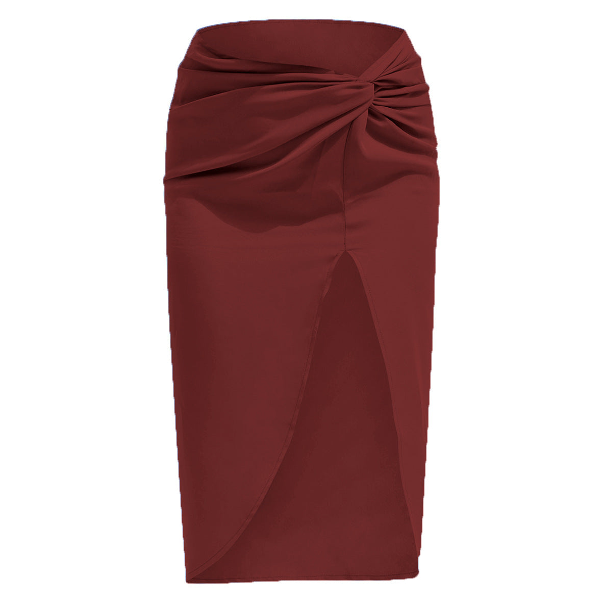 Women's Solid Color Satin Split Package Hip With Skirt