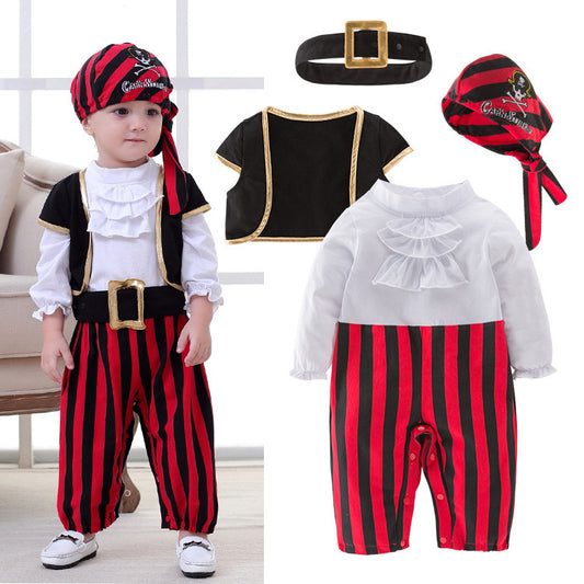 Children's Holiday Clothes Pirate Ship Captain One-piece Romper Children's Suit