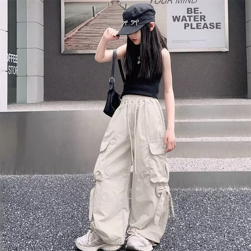 Children's Thin Medium Large Overalls Casual Loose Children's Pants
