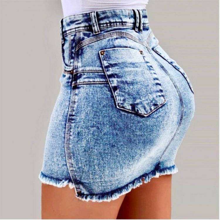 Women's Fashion Summer Sexy Graceful Denim Package Skirt