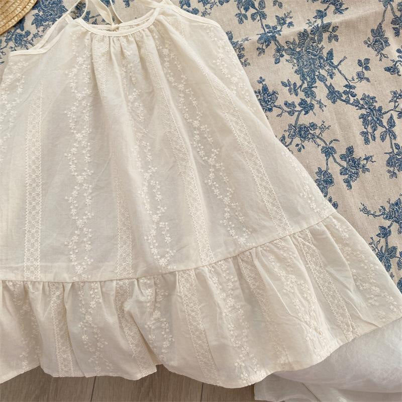 Children's Summer Western Style Cool Popular Korean Embroidered Jacquard Beach Children's Dress