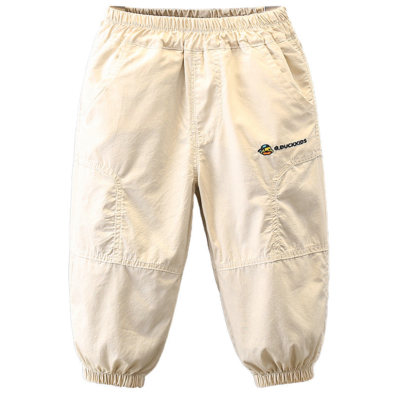 Children's Small Yellow Duck Clothing Cotton Trousers Summer Boy Thin Type Children's Pants