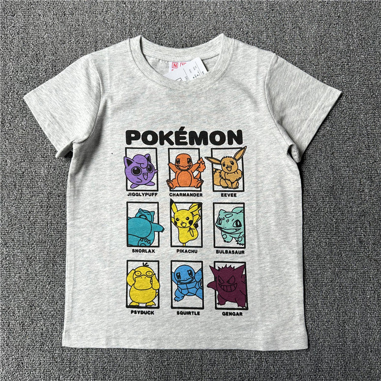 Children's Cartoon Water Paste Breathable Printed Summer Short Sleeve Children's T-shirt