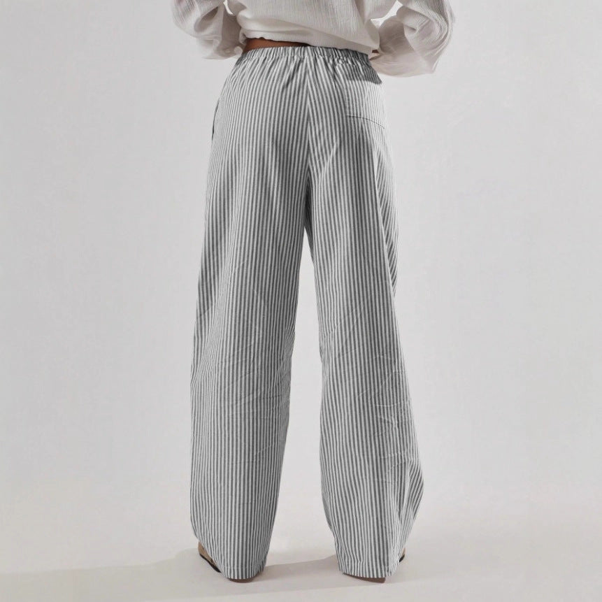 Versatile Graceful Trendy Women's Fashion Striped Pants