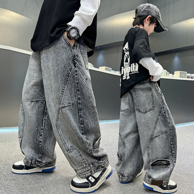 American High Street Design Straight Cool Handsome Children's Pants