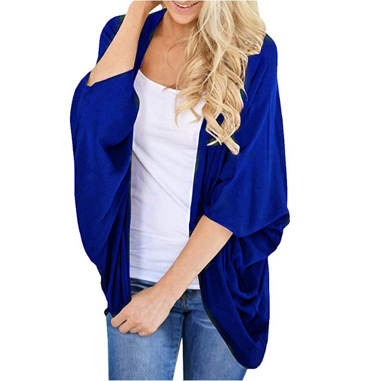 Women's Beach Summer Loose Batwing Sleeve Solid Clothing