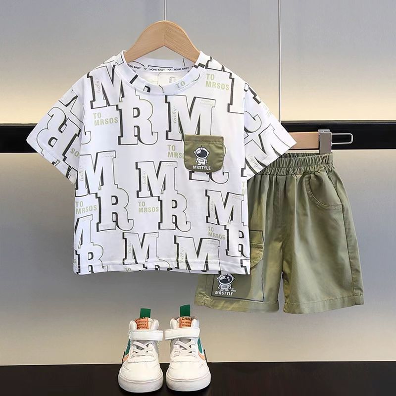 Children's Summer Clothing Gas Clothes Trendy Fried Street Short Children's Suit