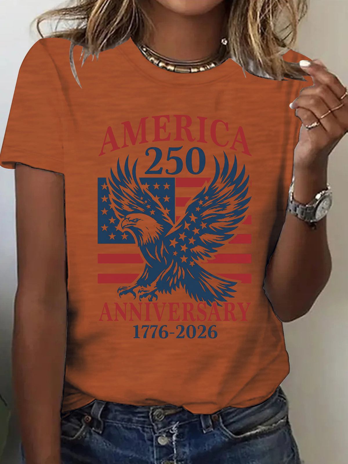Women's Short-sleeved Shirt With Patriotism The Theme Women's T-shirt