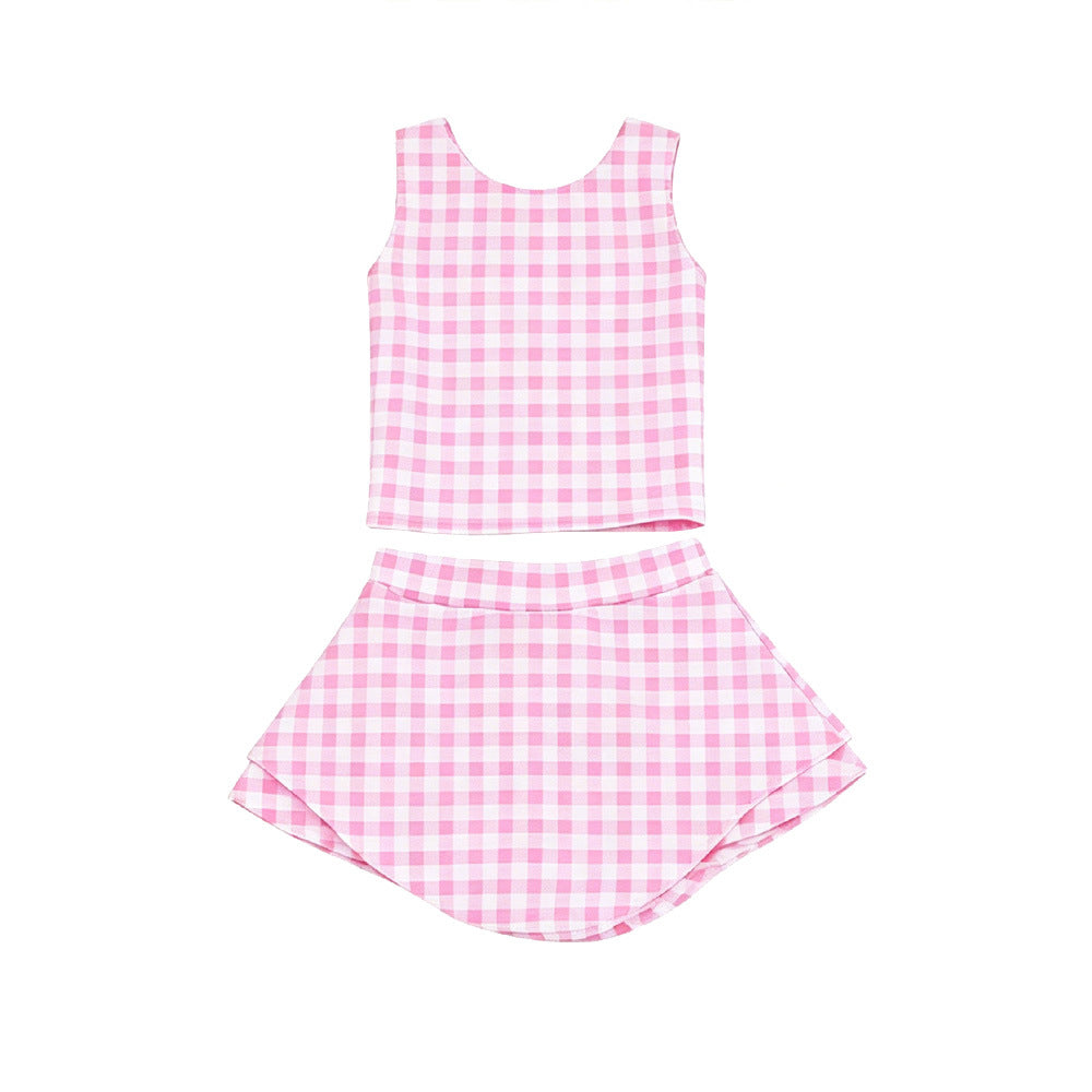 Children's Sports Tennis Skirt Printed Sleeveless Vest Clothing Summer Children's Suit