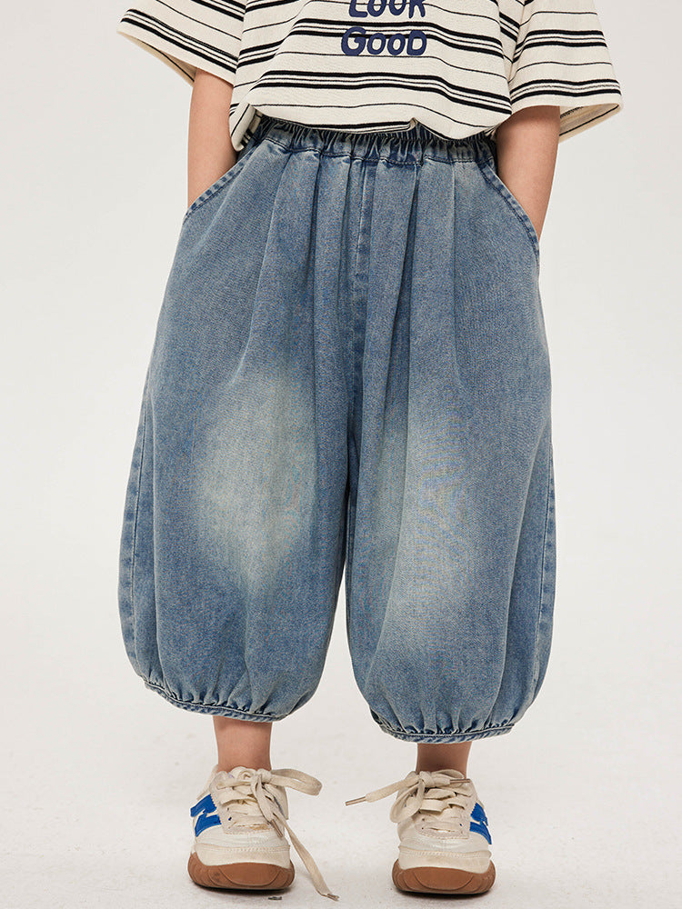 Children's Clothing Boy Summer Thin Jeans Bloomers Korean Children's Pants