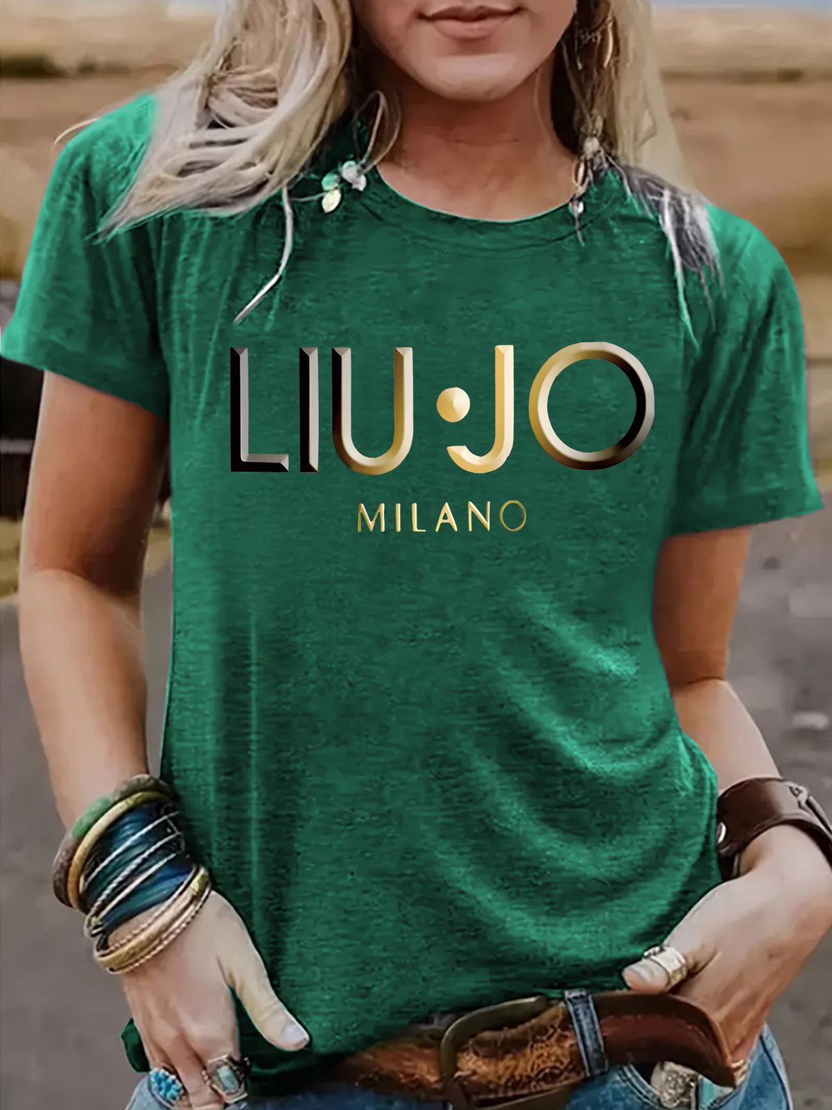 Women's Short-sleeved Slogan Fashion Loose Casual Round Women's T-shirt